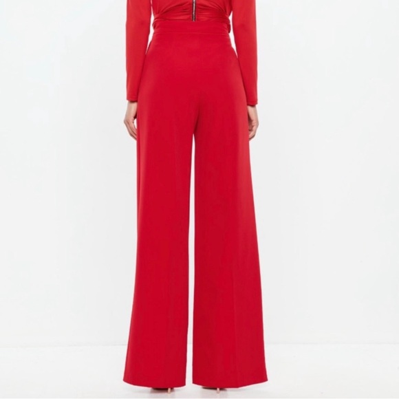 Missguided Peace + Love Red Wide leg Crepe Pant - Picture 3 of 10